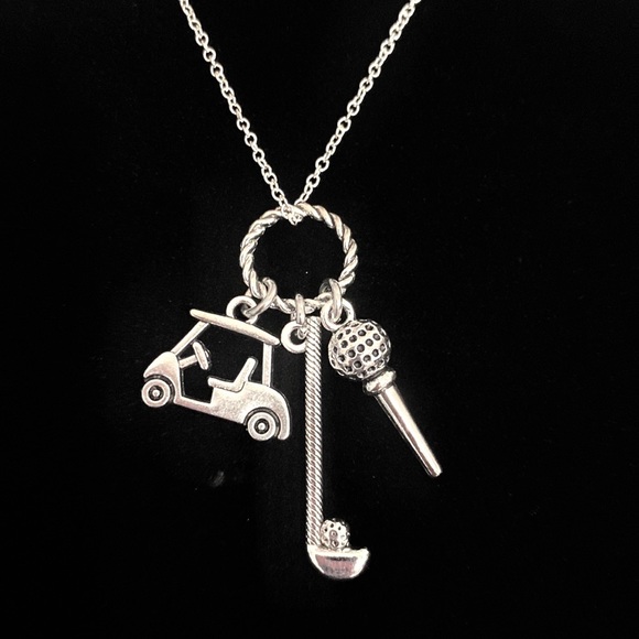 Golf Charm Necklace Golfing - Picture 1 of 6